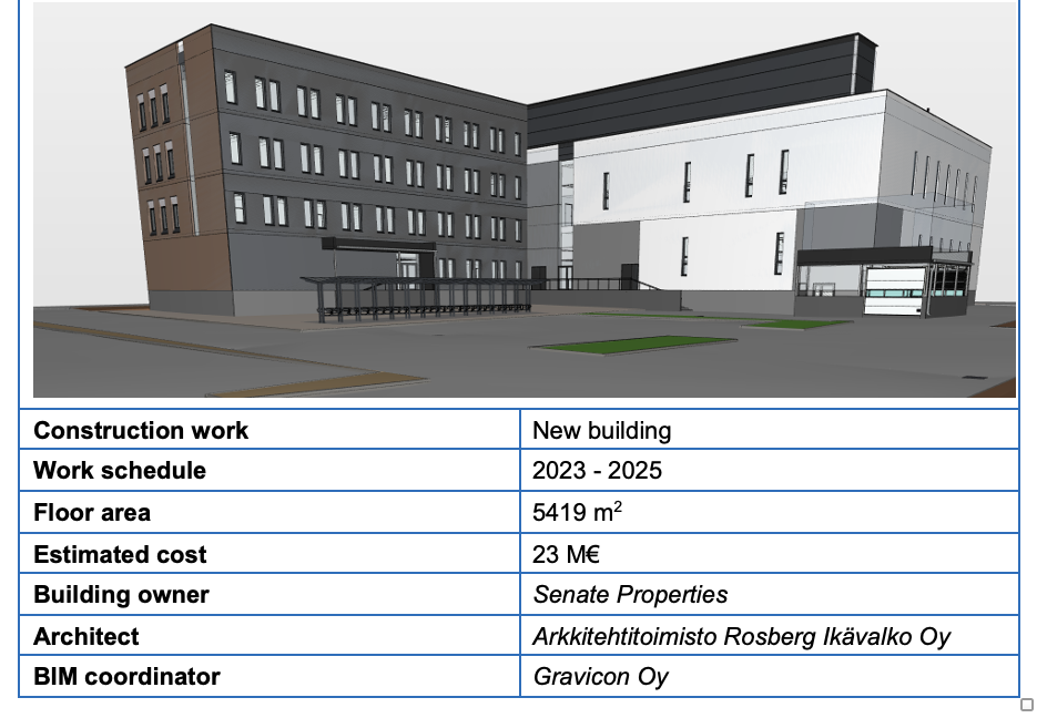 Figure 1. Finnish demonstration project 1: Courthouse in Pori